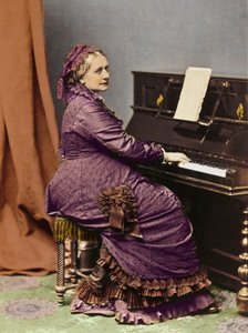Clara Schumann (1819-1896), pianista y compositora alemana, al piano - Retrato de Clara Schumann (1819-1896), pianista y compositora alemana, esposa de Robert Schumann.