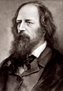 Retrato de medio cuerpo del célebre poeta inglés Alfred Tennyson