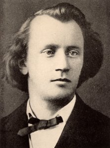 Johannes Brahms (1833-1897) Compositor alemán, semitono en 1866 (impresión) de Unknown photographer