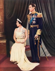 El Rey Jorge VI y la Reina Isabel. Jorge VI, Alberto Federico Arturo Jorge 1895 a 1952. Rey del Reino Unido y de los Dominios de la Commonwealth Británica. Elizabeth Angela Marguerite Bowes-Lyon