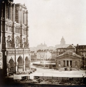Notre Dame de París y la plaza, finales del siglo XIX de Unknown photographer
