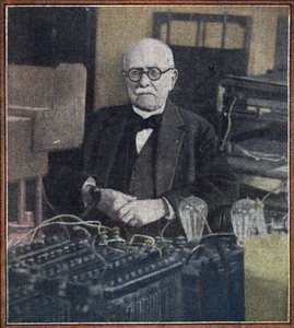 Retrato de Edouard Branly (1844-1940) físico (Retrato del inventor y físico francés Edouard Branly) De "Le pelerin" mayo de 1934 Colección particular