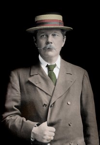 Retrato de Sir Arthur Conan Doyle (1859-1930), escritor inglés, creador del personaje 