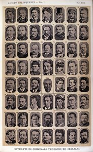 Retratos de criminales alemanes e italianos. Álbum de fotografías recopiladas por Cesare Lombroso (1835-1909), criminólogo italiano: “El hombre criminal” de Unknown photographer