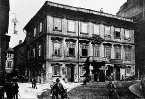 Praga, antes de 1897. El edificio donde nació el escritor Franz Kafka de Unknown photographer