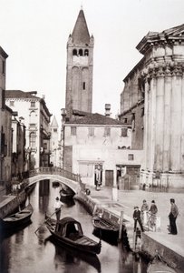 Distrito de San Giovanni e Paolo en Venecia - fotografía, finales del siglo XIX de Unknown photographer