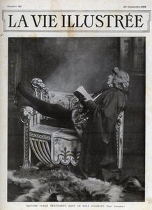 Sarah Bernhardt (1844-1923) en el papel de Hamlet de Shakespeare - portada de la Vida Ilustrada de 1899 de Unknown photographer