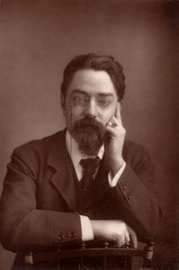 Sidney Webb, barón de Passfield (1859-1947), economista político y reformador social inglés, hacia 1890 (fotografía en blanco y negro).