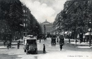 Vista de la Avenida de la Ópera en París 1905 - 1910 aprox.(postal)