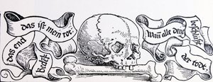 Amor venal, xilografía que representa la muerte, ca.1511 de Urs Graf