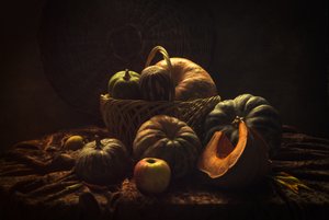 Naturaleza muerta de la cosecha de otoño