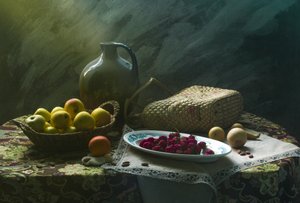 Naturaleza muerta rústica con frutas de UstinaGreen