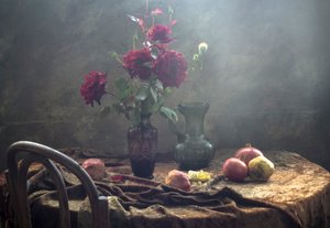 Naturaleza muerta con rosas antiguas de UstinaGreen