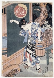 La bañera del jardín de Utagawa Kunisada