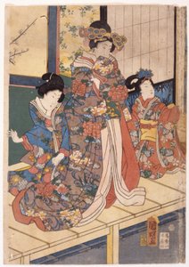 Colores de primavera: Danza del León en una Mansión (Shunshoku Yakata No Shishi-Mai) de Utagawa (1835 1888) Kuniaki
