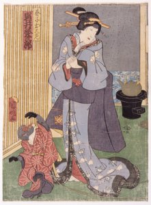 Iwai Kumezabur? Iii en el papel de Geiko Oshun (xilografía en color)