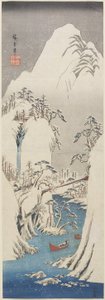 (Desfiladero de Kiso en la nieve), c. 1840-1842
