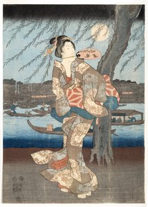 Una Fresca Noche de Verano en Ryogoku, 1848-51