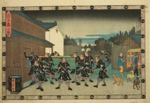 Acto 10 (Judanme), de la serie "La venganza de los leales retenedores (Chushingura)" de Utagawa Hiroshige