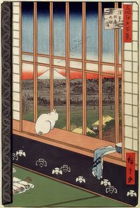 Campos de arroz de Asakusa y festival de Torinomachi. De la serie: 100 vistas famosas de Edo. 1861 de Utagawa Hiroshige