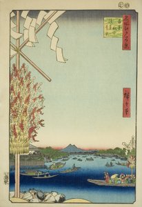 Río Asakusa, Gran Ribera, Río Miyato, de la serie "Cien vistas famosas de Edo" de Utagawa Hiroshige