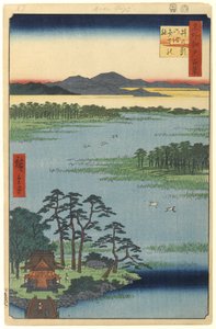 Santuario Benten, Estanque Inokashira, No.87 de Cien Vistas Famosas de Edo, 1856 de Utagawa Hiroshige