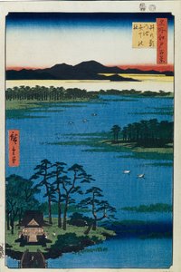Santuario Benten en el estanque Inokashira. Cien vistas famosas de Edo, c. 1858 de Utagawa Hiroshige