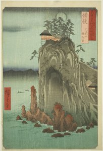 Provincia de Bingo: Templo Kannon en Abuto, de la serie "Lugares Famosos en las Sesenta y Pico Provincias" de Utagawa Hiroshige