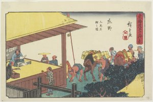 Cambio de porteadores y caballos en Sho_no, 1841-1842