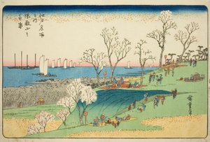 Cerezos en flor en la colina Goten (Gotenyama no hanazakari), de la serie "Lugares famosos en Edo (Edo meisho no uchi)"