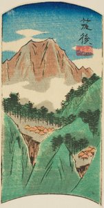 Chikugo, sección de la hoja no. 17 de la serie "Imágenes recortadas de las provincias" de Utagawa Hiroshige