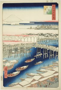 Clima despejado después de la nieve en el puente Nihon (Nihonbashi yukibare), de la serie "Cien vistas famosas de Edo (Meisho Edo hyakkei)" de Utagawa Hiroshige