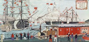 Regalo de un ferrocarril del comodoro Perry a los japoneses en 1853