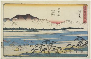 Cruzando el río Sakawa en Odawara, 1841-1842