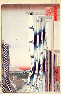 Barrio de tintoreros, Kanda, no.75 de Cien vistas famosas de Edo, 1856