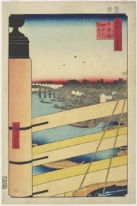 Puente Edo-bashi desde Nihon-bashi, diciembre 1857