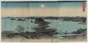 Ocho vistas de Kanazawa de noche de Utagawa Hiroshige