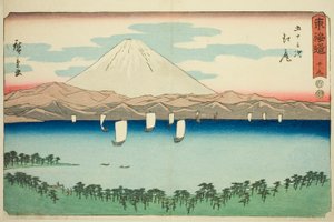 Ejiri—No. 19, de la serie "Cincuenta y Tres Estaciones del Tokaido (Tokaido gojusan tsugi)" de Utagawa Hiroshige
