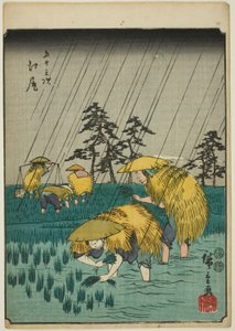 Ejiri, de la serie "Cincuenta y tres estaciones del Tokaido" de Utagawa Hiroshige