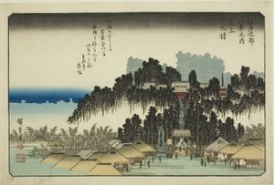 Campana vespertina en Ikegami (Ikegami no bansho), de la serie "Ocho vistas en los alrededores de Edo (Edo kinko hakkei no uchi)" de Utagawa Hiroshige