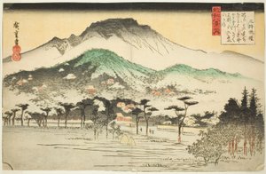 Campana vespertina en el Templo Mii (Mii bansho), de la serie "Ocho vistas de Omi (Omi hakkei no uchi)"