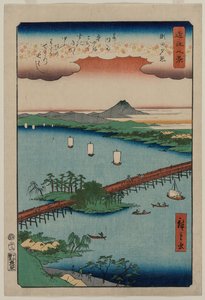 Evening Glow at Seta, from the series Eight Views of Ōmi de Utagawa Hiroshige