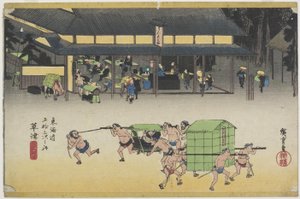 Famosa Casa de Postas, Kusatsu, c. 1833