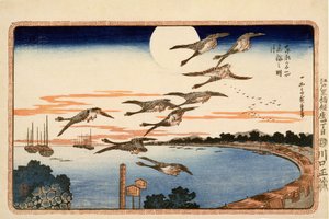 Luna llena en Takanawa, de Lugares célebres en la capital oriental de Edo, c.1832