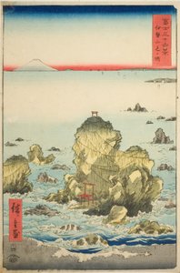 Bahía de Futami en la provincia de Ise (Ise Futamigaura), de la serie "Treinta y seis vistas del monte Fuji (Fuji sanjurokkei)" de Utagawa Hiroshige