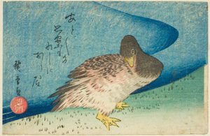Ganso en la orilla del río de Utagawa Hiroshige