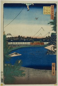 Hibiya y Soto-Sakurada de Yamashita-cho (Yamashita-cho Hibiya Soto-Sakurada), de la serie "Cien vistas famosas de Edo (Meisho Edo hyakkei)" de Utagawa Hiroshige