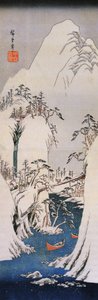 Hiroshige, Un desfiladero nevado de Utagawa Hiroshige