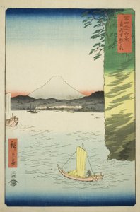 Honmoku en la provincia de Musashi (Musashi Honmoku no hana), de la serie "Treinta y seis vistas del Monte Fuji (Fuji sanjurokkei)"