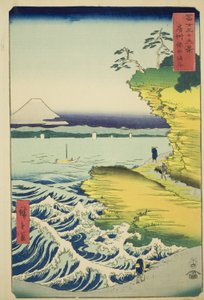 Playa de Hota en la Provincia de Awa (Boshu Hota no kaigan), de la serie "Treinta y Seis Vistas del Monte Fuji (Fuji sanjurokkei)" de Utagawa Hiroshige